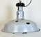 Large Industrial Grey Enamel Factory Lamp, 1950s, Image 9