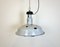 Große industrielle Fabriklampe aus grauer Emaille, 1950er 2