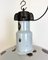 Große industrielle Fabriklampe aus grauer Emaille, 1950er 3