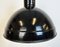 Lámpara colgante industrial de fábrica esmaltada en negro, años 50, Imagen 4