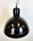 Lámpara colgante industrial de fábrica esmaltada en negro, años 50, Imagen 6