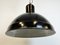 Lámpara colgante industrial de fábrica esmaltada en negro, años 50, Imagen 7