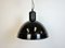 Lámpara colgante industrial de fábrica esmaltada en negro, años 50, Imagen 2