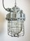 Large Industrial Grey Bunker Light with Iron Cage from Elektrosvit, 1970s, Image 10