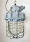 Large Industrial Grey Bunker Light with Iron Cage from Elektrosvit, 1970s 6