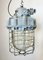 Large Industrial Grey Bunker Light with Iron Cage from Elektrosvit, 1970s, Image 6