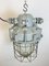 Large Industrial Grey Bunker Light with Iron Cage from Elektrosvit, 1970s 12