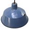 Lampe à Suspension d'Usine Industrielle Vintage en Émail Bleu 2