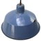 Vintage Industrial Blue Enamel Factory Pendant Lamp, Image 2