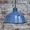 Lámpara colgante industrial vintage de fábrica esmaltada en azul, Imagen 4