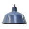 Vintage Industrial Blue Enamel Factory Pendant Lamp 1