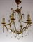 French Brass Crystal Chandelier, 1940s 1