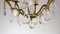 French Brass Crystal Chandelier, 1940s 8