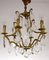 French Brass Crystal Chandelier, 1940s 4