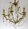 French Brass Crystal Chandelier, 1940s 7