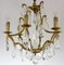 French Brass Crystal Chandelier, 1940s 13