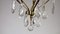 French Brass Crystal Chandelier, 1940s 5