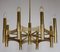 Vintage Brass Chandelier, 1970s, Image 7