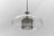 Lámpara colgante Mid-Century moderna de cromo y vidrio de Doria Leuchten, años 60, Imagen 6