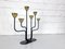 Mid-Century Scandinavian Candleholder in Brass and Metal by Gunnar Ander for Ystad Metall, 1950s, Image 2