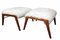Vintage Italian Benches with Mongolian Sheepskin, 1950, Set of 2 1