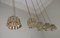 Brass & Frosted Amber Glass Pendant Lights from Doria Leuchten, 1960s, Set of 5 3