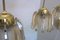 Lámparas colgantes de latón y vidrio ámbar escarchado de Doria Leuchten, años 60. Juego de 5, Imagen 2