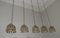 Lámparas colgantes de latón y vidrio ámbar escarchado de Doria Leuchten, años 60. Juego de 5, Imagen 15