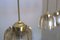 Brass & Frosted Amber Glass Pendant Lights from Doria Leuchten, 1960s, Set of 5 6