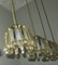 Brass & Frosted Amber Glass Pendant Lights from Doria Leuchten, 1960s, Set of 5 16