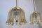 Brass & Frosted Amber Glass Pendant Lights from Doria Leuchten, 1960s, Set of 5 11