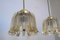 Lámparas colgantes de latón y vidrio ámbar escarchado de Doria Leuchten, años 60. Juego de 5, Imagen 11
