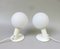 Small Space Age Table Lights in White, 1970s, Set of 2 1