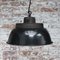 Lampe à Suspension Factory Vintage en Émail Noir et Fonte 4