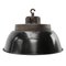 Vintage Factory Black Enamel and Cast Iron Pendant Lamp 1