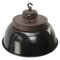 Vintage Factory Black Enamel and Cast Iron Pendant Lamp, Image 2