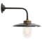 Vintage Industrial Brass and Glass Wall Light in Black Enamel 5