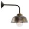 Vintage Industrial Brass with Clear Striped Glass Wall Light 4