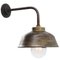 Vintage Industrial Brass with Clear Striped Glass Wall Light 2