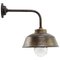 Vintage Industrial Brass with Clear Striped Glass Wall Light 1