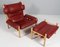 Inca Lounge Chair with Ottoman in Original Leather by Arne Norell, 1970s, Set of 2 2