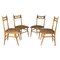Vintage Italian Wooden Dining Chairs, 1950s, Set of 4 1