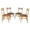 Vintage Italian Wooden Dining Chairs, 1950s, Set of 4 1