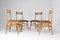Sedie da pranzo vintage in legno, Italia, anni '50, set di 4, Immagine 16