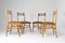 Vintage Italian Wooden Dining Chairs, 1950s, Set of 4 16