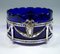 Art Nouveau Silver Centerpiece with Rams Heads and Blue Glass Insert, 1900s 3