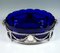 Art Nouveau Silver Centerpiece with Rams Heads and Blue Glass Insert, 1900s 4