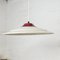 Vintage White and Maroon Shallow Pendant Lamp, 1960s 4