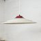 Vintage White and Maroon Shallow Pendant Lamp, 1960s, Image 4