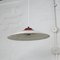 Vintage White and Maroon Shallow Pendant Lamp, 1960s, Image 7